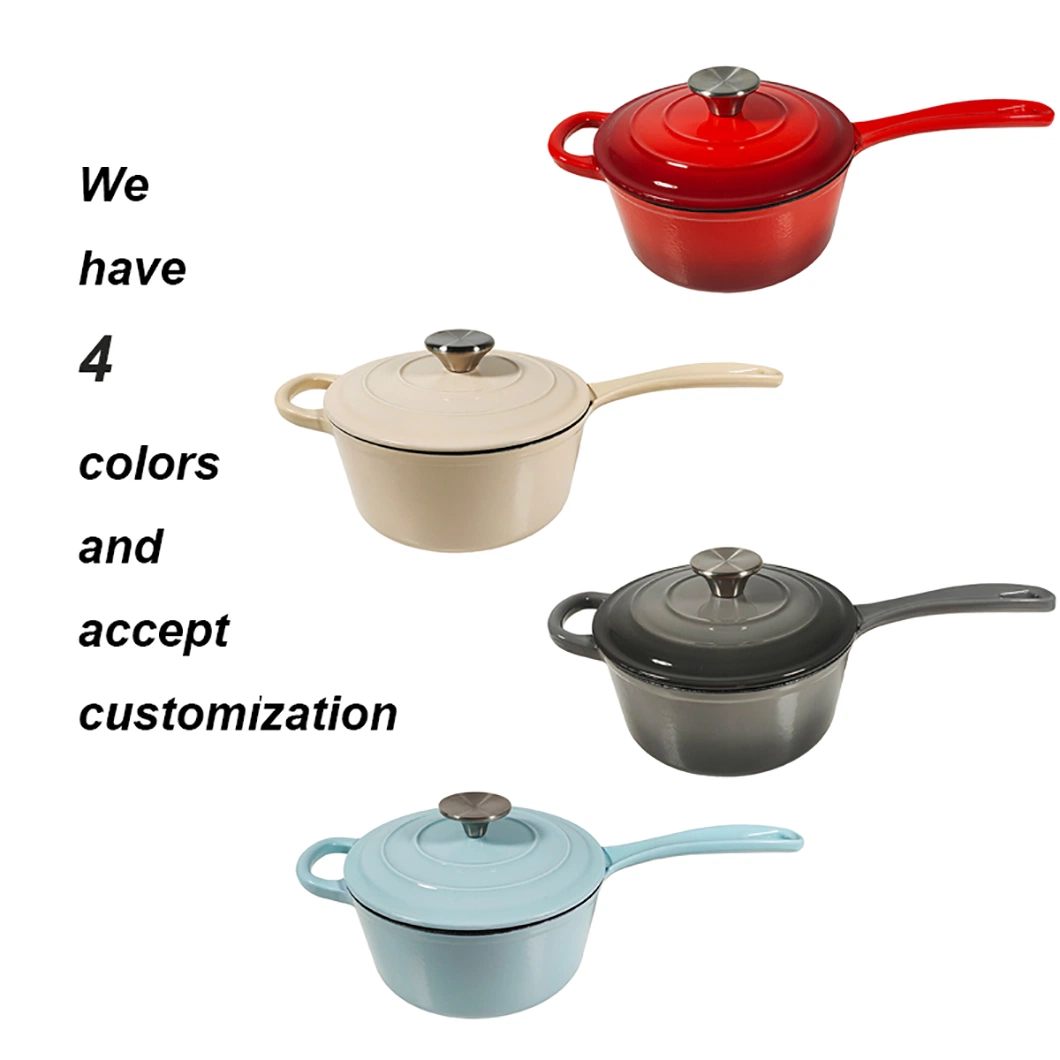 Wholesale Factory Colorful Enamel Cast Iron Casserole Pot Kitchen Casseroles Cookware 18cm Enamel Cast Iron Sauce Pan